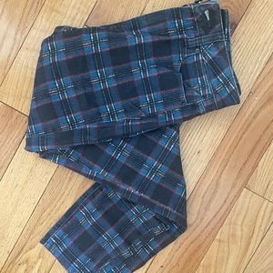 Paige Denim Dark Plaid Slim Skinny Jeans